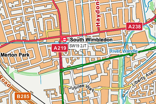 SW19 2JT map - OS VectorMap District (Ordnance Survey)