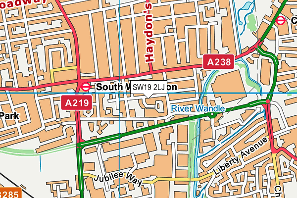 SW19 2LJ map - OS VectorMap District (Ordnance Survey)