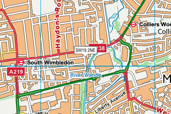 SW19 2NE map - OS VectorMap District (Ordnance Survey)