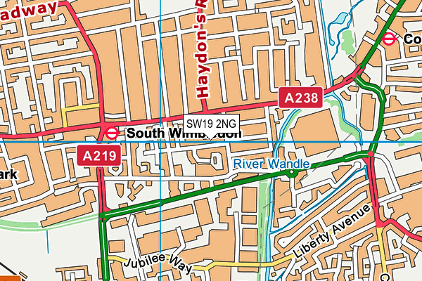 SW19 2NG map - OS VectorMap District (Ordnance Survey)