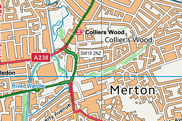 SW19 2NZ map - OS VectorMap District (Ordnance Survey)