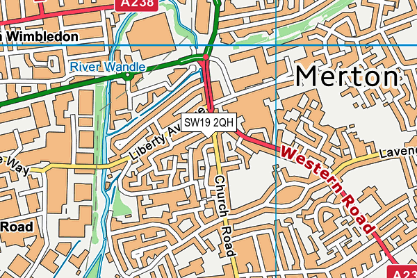 SW19 2QH map - OS VectorMap District (Ordnance Survey)