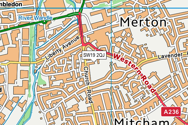 SW19 2QJ map - OS VectorMap District (Ordnance Survey)