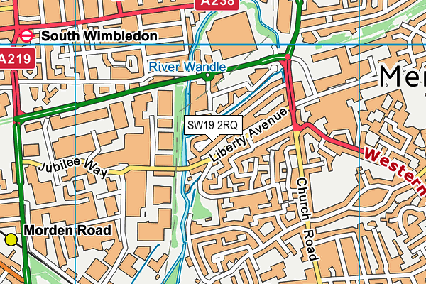 SW19 2RQ map - OS VectorMap District (Ordnance Survey)