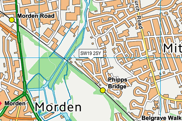 SW19 2SY map - OS VectorMap District (Ordnance Survey)