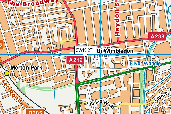 SW19 2TH map - OS VectorMap District (Ordnance Survey)