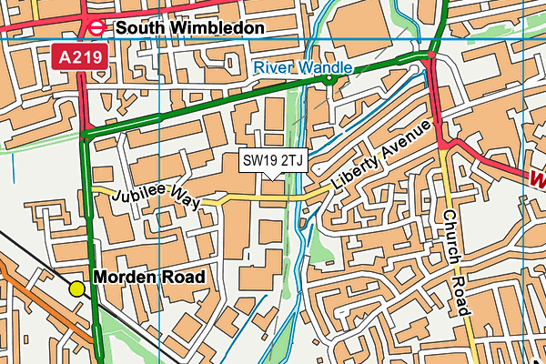 SW19 2TJ map - OS VectorMap District (Ordnance Survey)