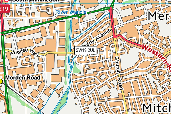 SW19 2UL map - OS VectorMap District (Ordnance Survey)
