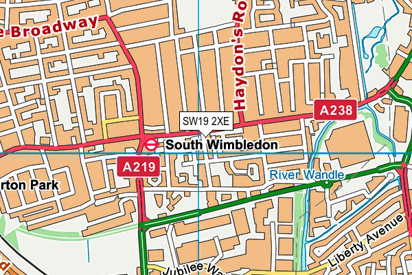 SW19 2XE map - OS VectorMap District (Ordnance Survey)