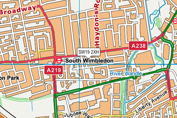 SW19 2XH map - OS VectorMap District (Ordnance Survey)