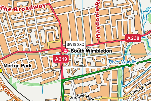 SW19 2XQ map - OS VectorMap District (Ordnance Survey)