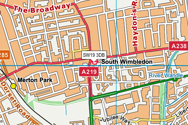 SW19 3DB map - OS VectorMap District (Ordnance Survey)