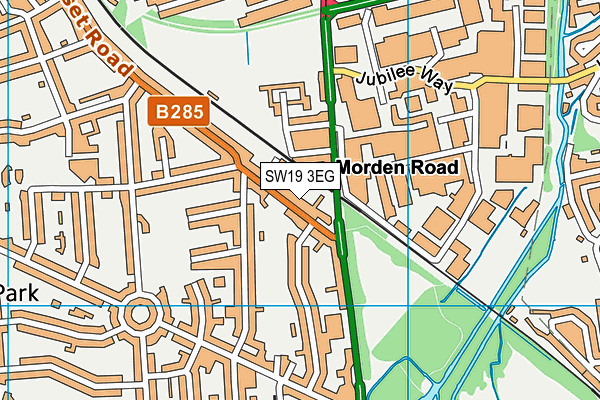 SW19 3EG map - OS VectorMap District (Ordnance Survey)