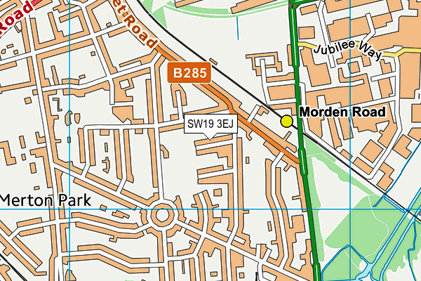 SW19 3EJ map - OS VectorMap District (Ordnance Survey)