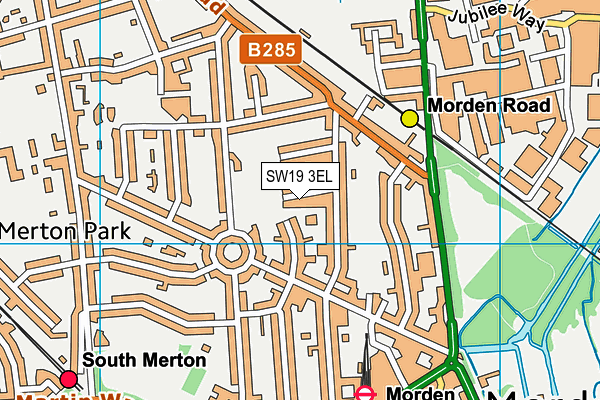 SW19 3EL map - OS VectorMap District (Ordnance Survey)