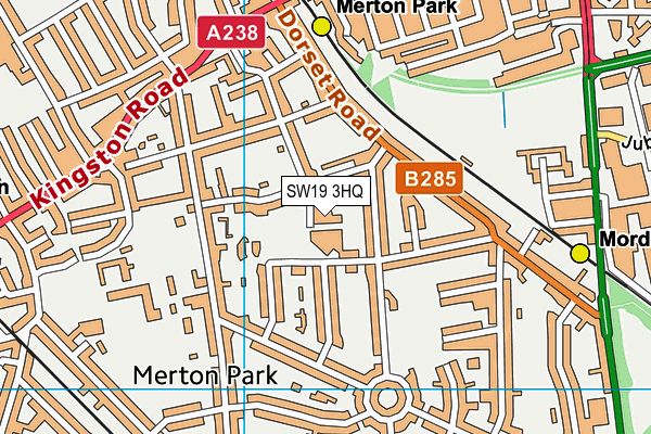 Merton Park Primary School map (SW19 3HQ) - OS VectorMap District (Ordnance Survey)