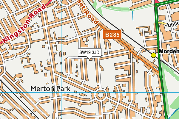 SW19 3JD map - OS VectorMap District (Ordnance Survey)