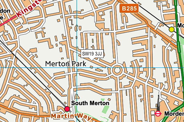 SW19 3JJ map - OS VectorMap District (Ordnance Survey)