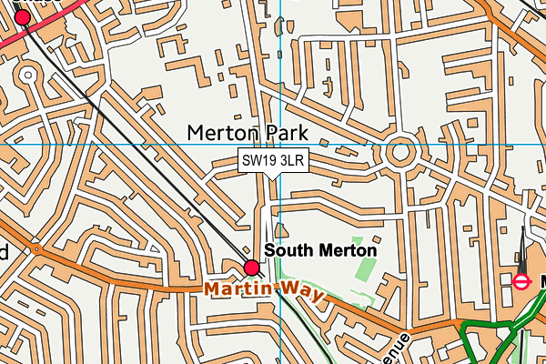SW19 3LR map - OS VectorMap District (Ordnance Survey)