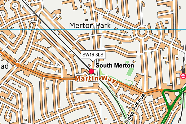 SW19 3LS map - OS VectorMap District (Ordnance Survey)