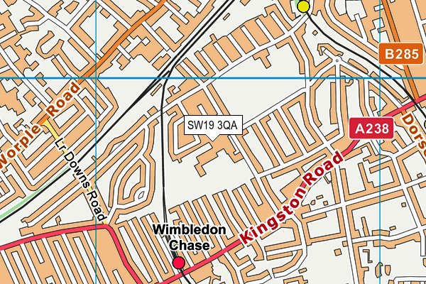 Wimbledon School of Art map (SW19 3QA) - OS VectorMap District (Ordnance Survey)