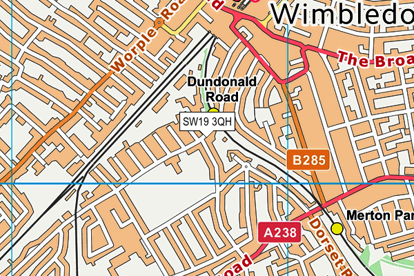 Dundonald Primary School map (SW19 3QH) - OS VectorMap District (Ordnance Survey)