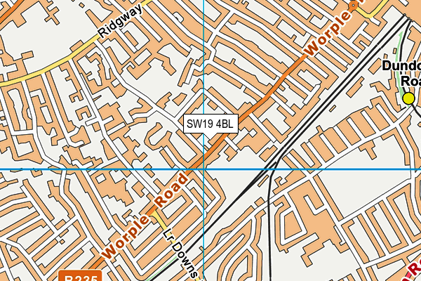 SW19 4BL map - OS VectorMap District (Ordnance Survey)