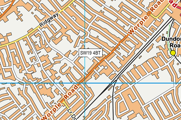 SW19 4BT map - OS VectorMap District (Ordnance Survey)