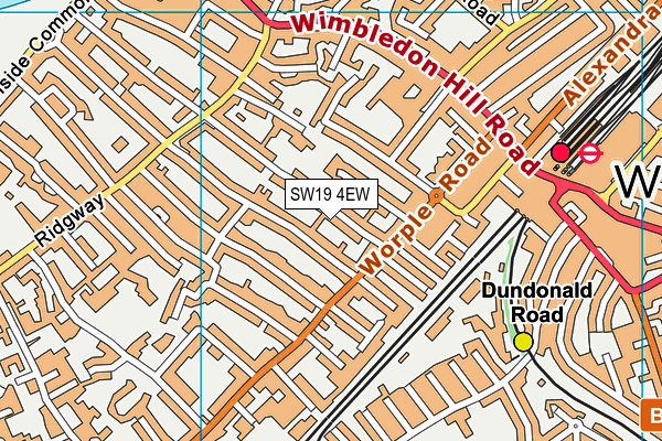 SW19 4EW map - OS VectorMap District (Ordnance Survey)