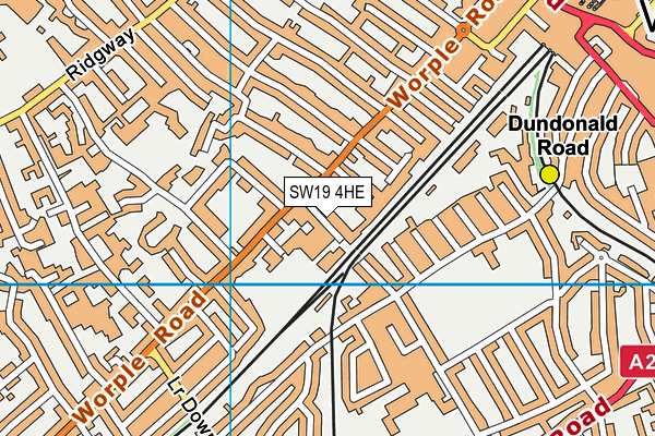 SW19 4HE map - OS VectorMap District (Ordnance Survey)