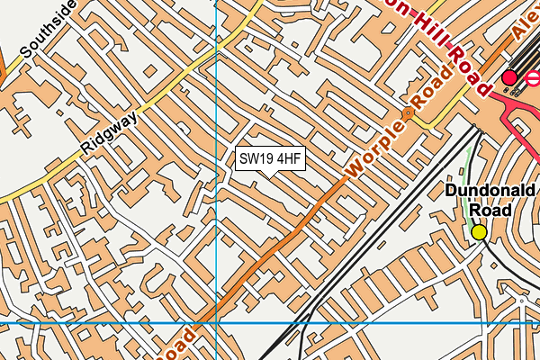 SW19 4HF map - OS VectorMap District (Ordnance Survey)