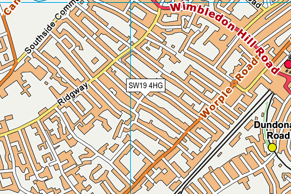 SW19 4HG map - OS VectorMap District (Ordnance Survey)