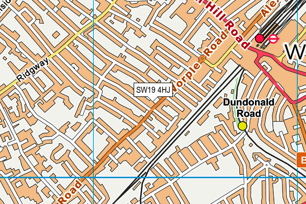 SW19 4HJ map - OS VectorMap District (Ordnance Survey)