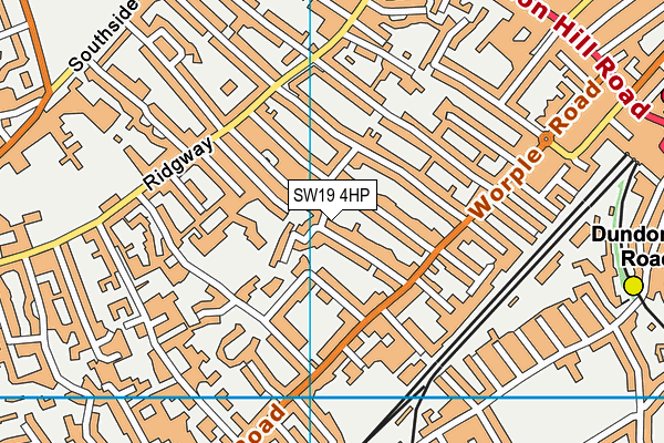 SW19 4HP map - OS VectorMap District (Ordnance Survey)