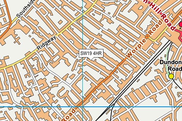 SW19 4HR map - OS VectorMap District (Ordnance Survey)