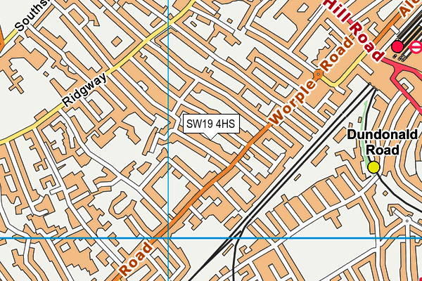 SW19 4HS map - OS VectorMap District (Ordnance Survey)