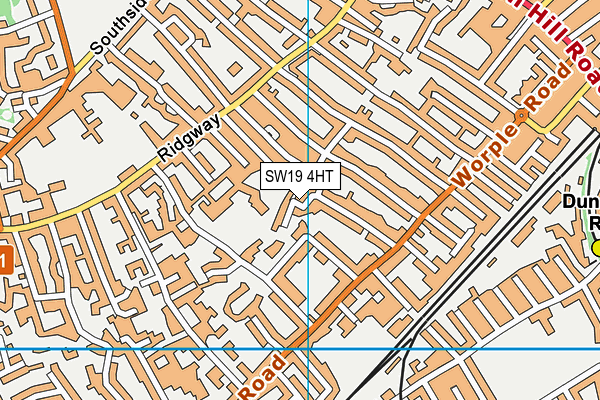 SW19 4HT map - OS VectorMap District (Ordnance Survey)