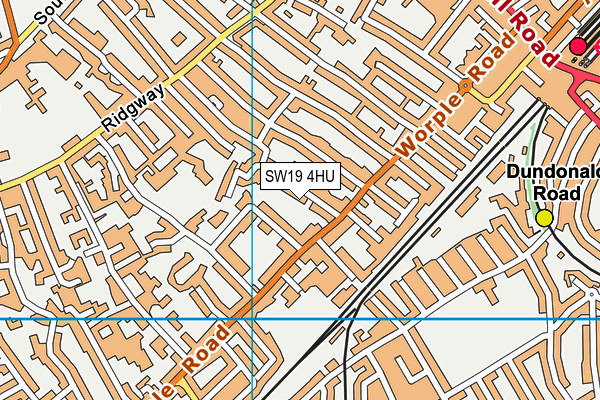 SW19 4HU map - OS VectorMap District (Ordnance Survey)