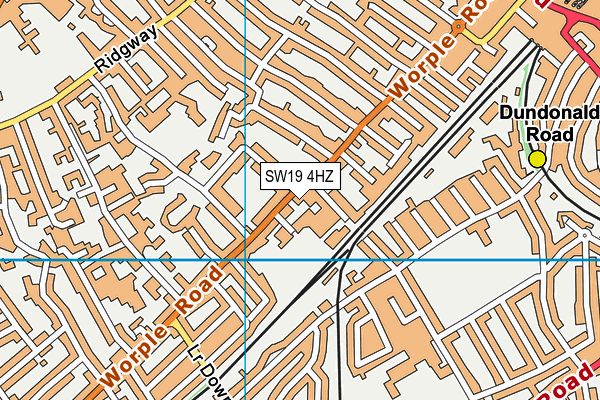 SW19 4HZ map - OS VectorMap District (Ordnance Survey)