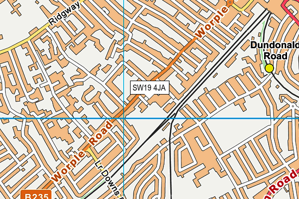 SW19 4JA map - OS VectorMap District (Ordnance Survey)