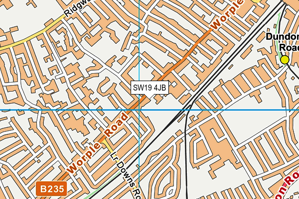 SW19 4JB map - OS VectorMap District (Ordnance Survey)