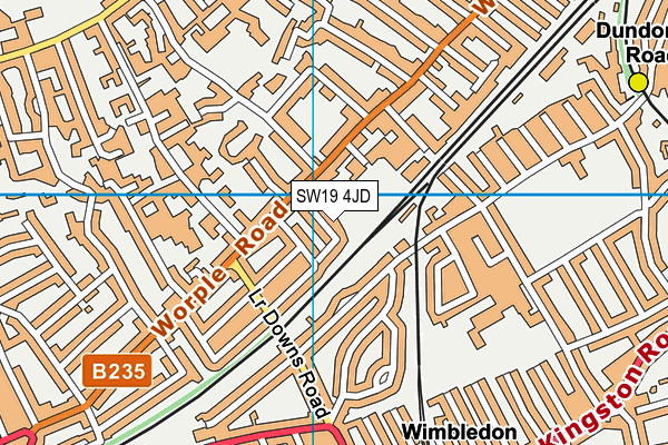 SW19 4JD map - OS VectorMap District (Ordnance Survey)