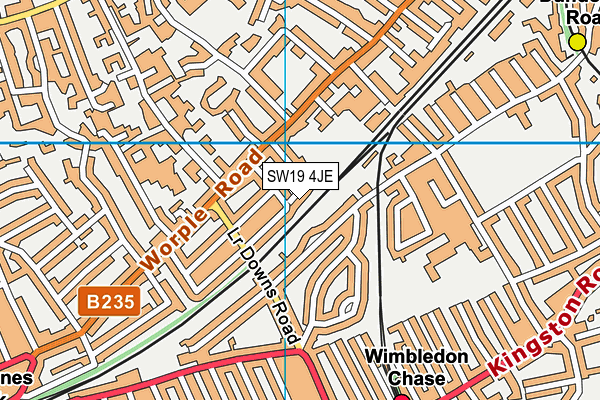 SW19 4JE map - OS VectorMap District (Ordnance Survey)