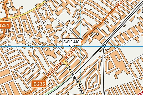 SW19 4JG map - OS VectorMap District (Ordnance Survey)