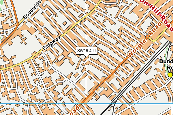 SW19 4JJ map - OS VectorMap District (Ordnance Survey)