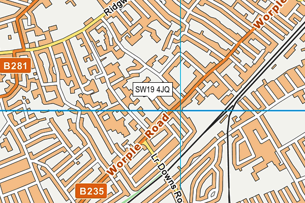 SW19 4JQ map - OS VectorMap District (Ordnance Survey)
