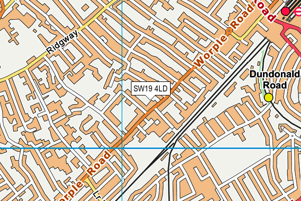 SW19 4LD map - OS VectorMap District (Ordnance Survey)