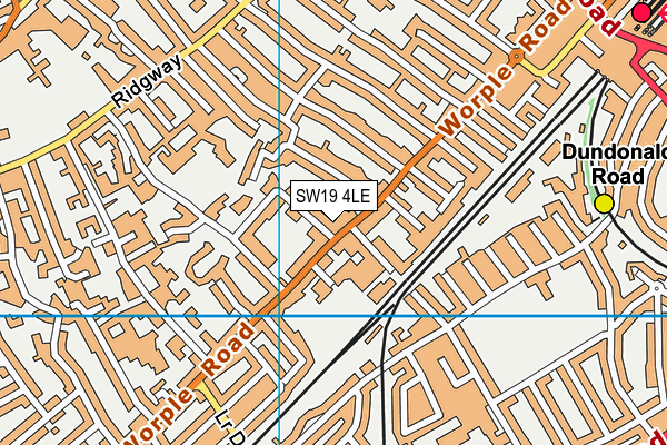 SW19 4LE map - OS VectorMap District (Ordnance Survey)