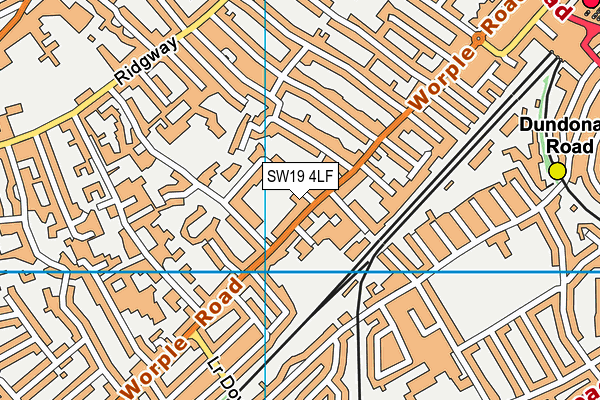 SW19 4LF map - OS VectorMap District (Ordnance Survey)