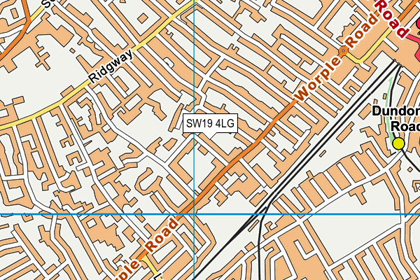 SW19 4LG map - OS VectorMap District (Ordnance Survey)